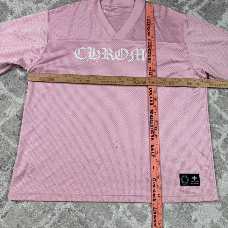 Chrome Hearts Mesh Pink Long Sleeve Stadium Jersey 