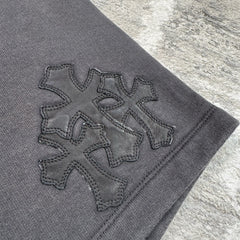 Chrome Hearts Paperjam Leather Triple Cross Sweatshirts
