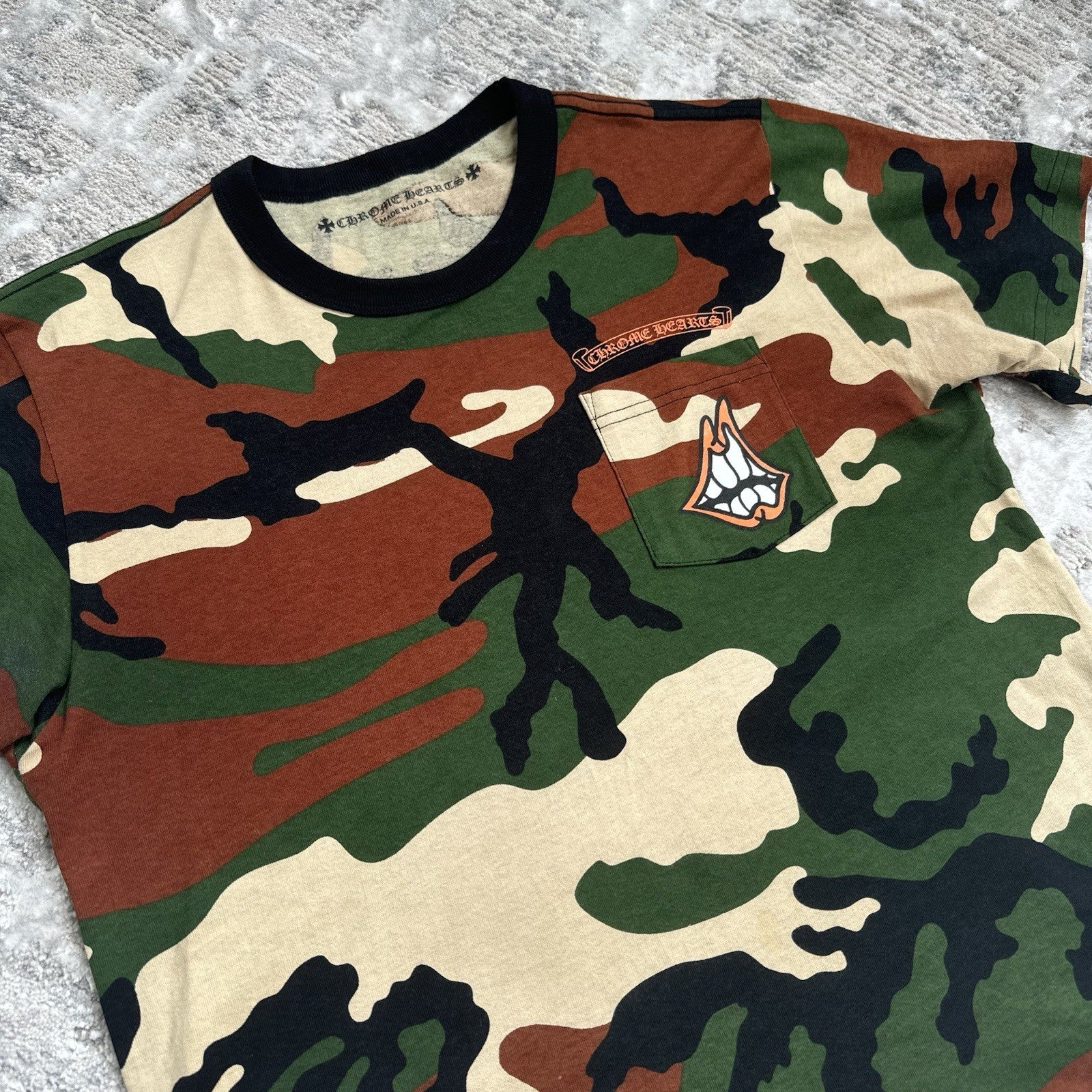 Chrome Hearts Matty Boy Caution Short Sleeve Pocket Tee Shirt 