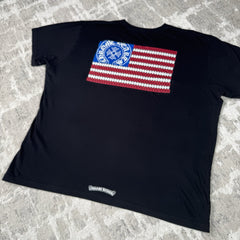 Chrome Hearts USA Dagger Flag Short Sleeve Tee Shirt 