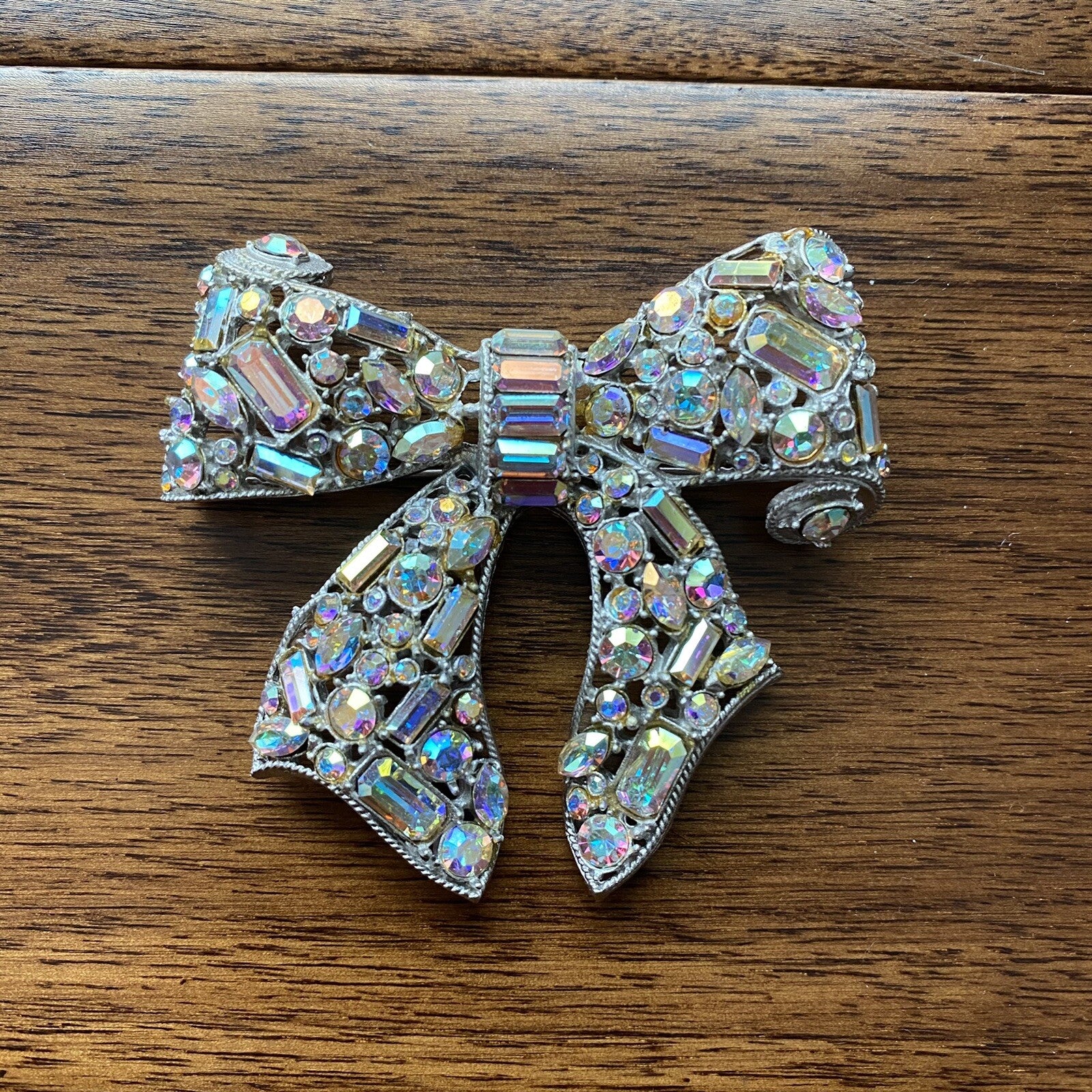 R. Serbin 1980s Vintage Custome Brooch Pin Crystal