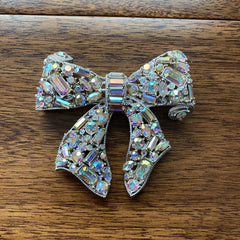R. Serbin 1980s Vintage Custome Brooch Pin Crystal