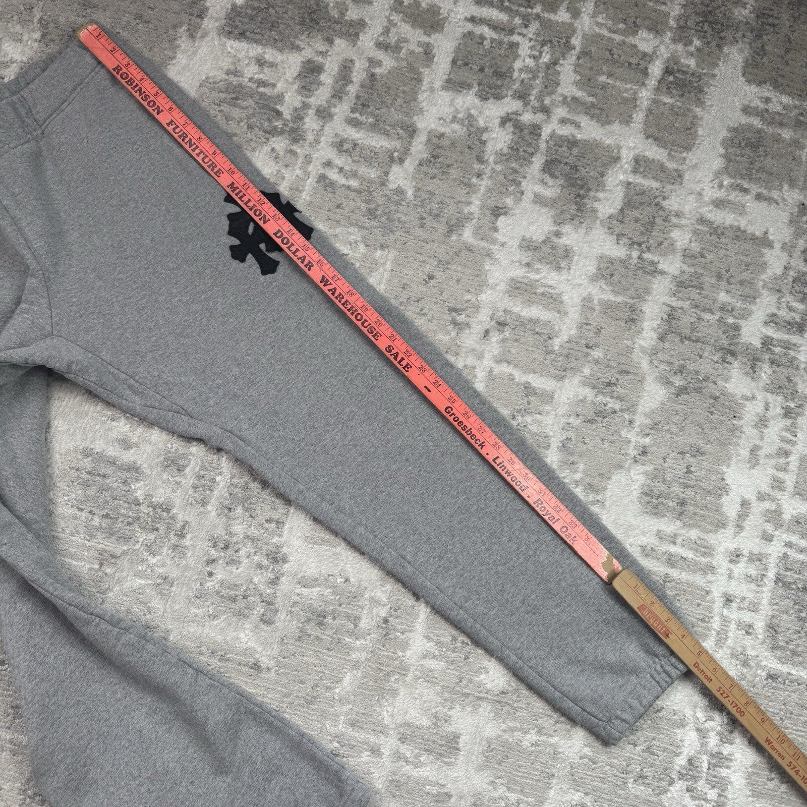 Chrome Hearts Paperjam Triple Cross Leather Sweatpants 