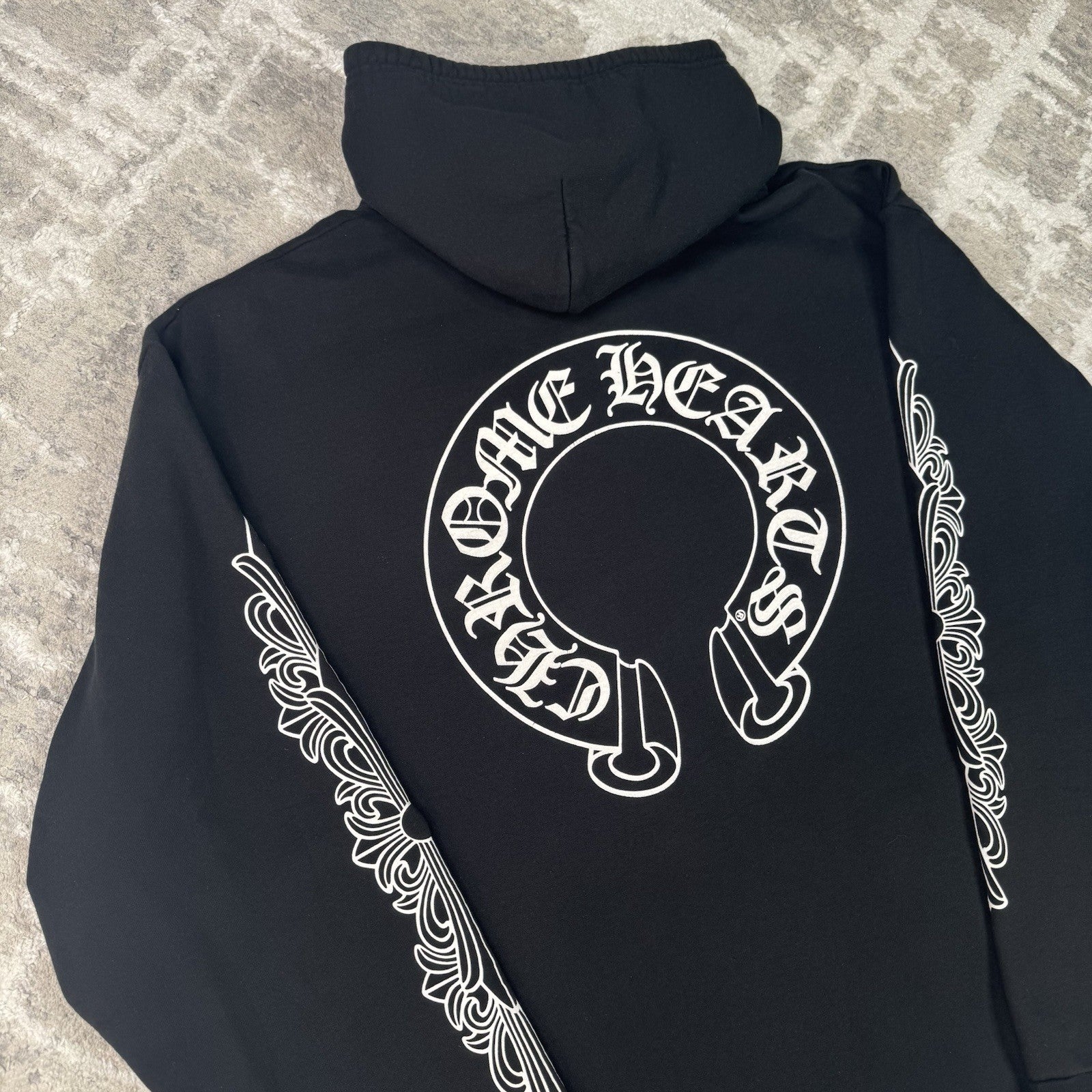 Chrome Hearts Horseshoe Floral Zip Up Hoodie 