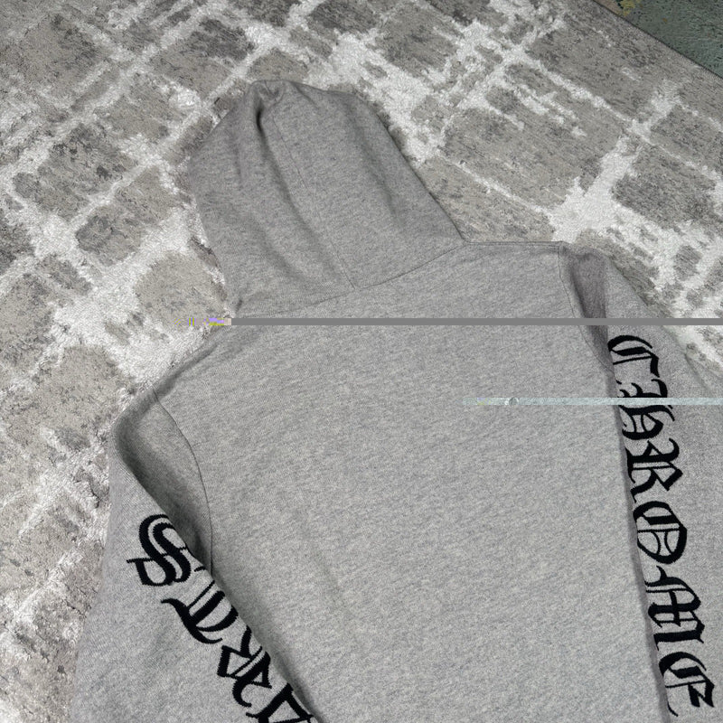 Chrome Hearts Cashmere Embroidered Sleeve Logo Zip Up Hoodie 