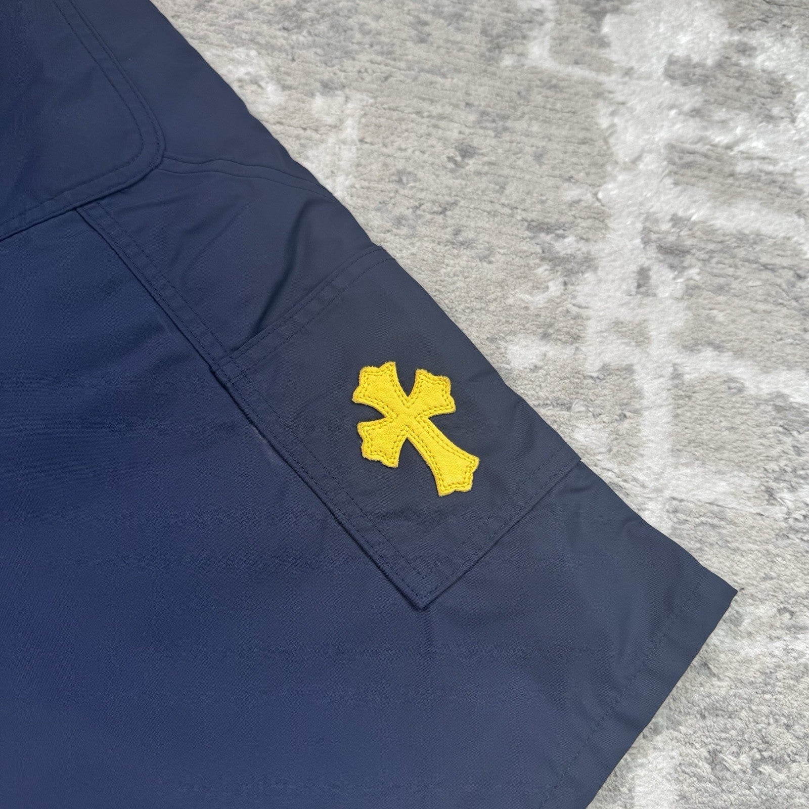 Chrome Hearts Nylon Leather Double Knee Shorts 