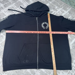 Chrome Hearts Horseshoe Floral Zip Up Hoodie 