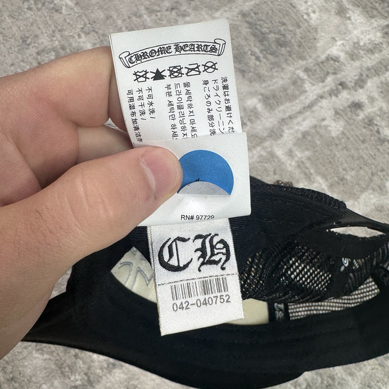 Chrome Hearts Cemetery Lesther Triple Cross Patch Trucker Hat