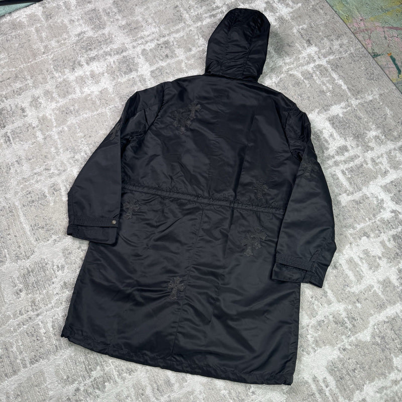 Chrome Hearts Cross Patch Nylon Fishtail Zip Up Parka Jacket 