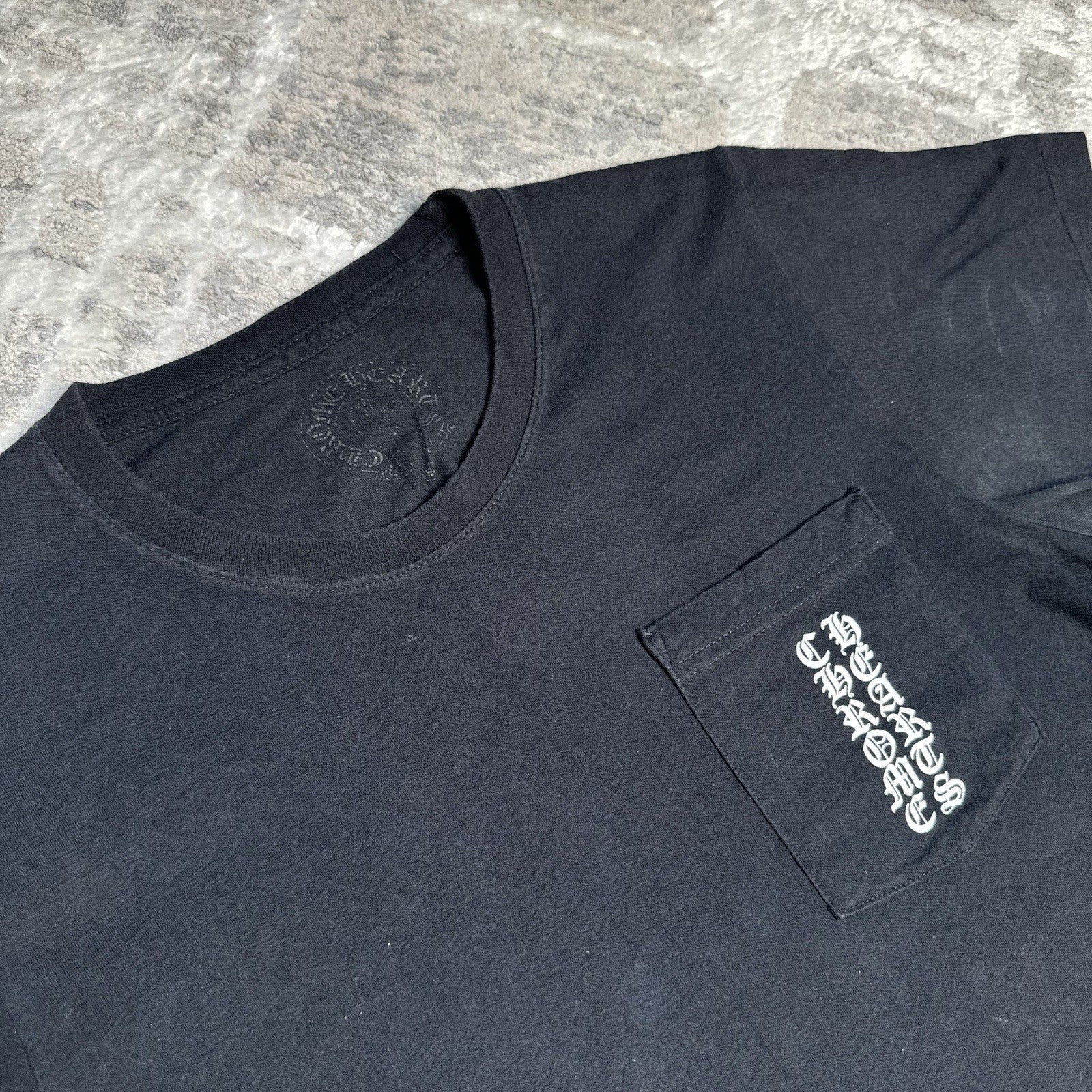 Chrome Hearts Flame Logo Short Sleeve Pocket Tee Shirt 