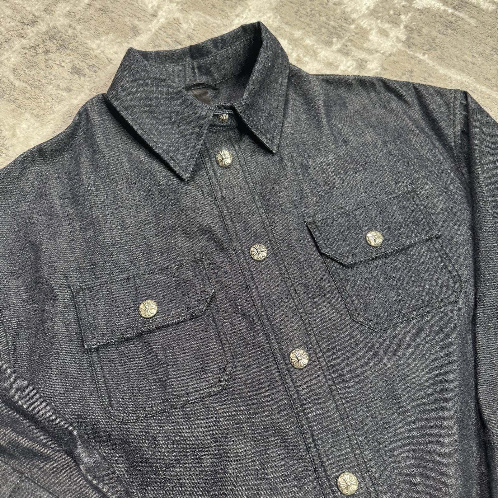 Chrome Hearts Button Up Long Sleeve Work Shirt 