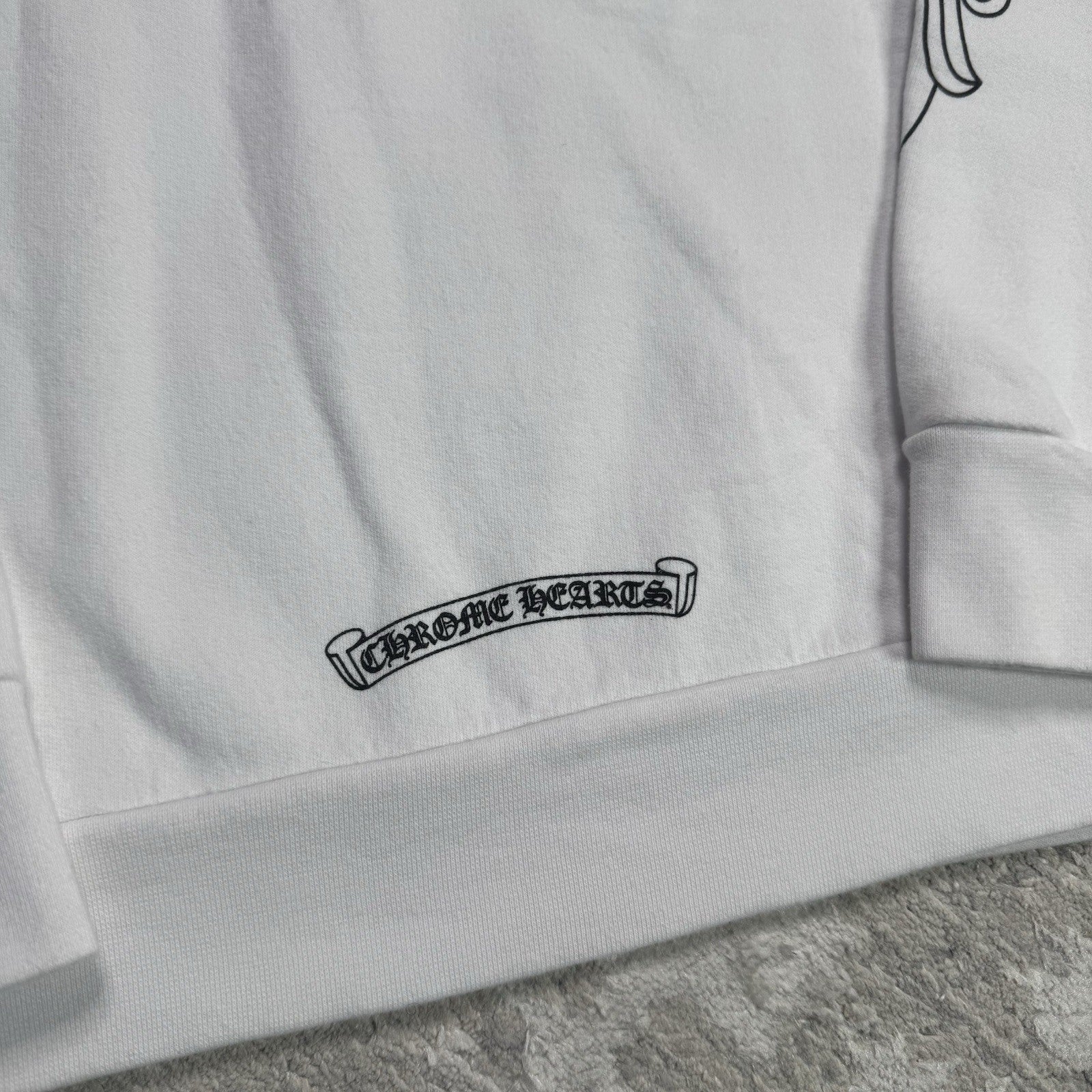 Chrome Hearts Love You Floral Heart Sleeve Pullover Crewneck 