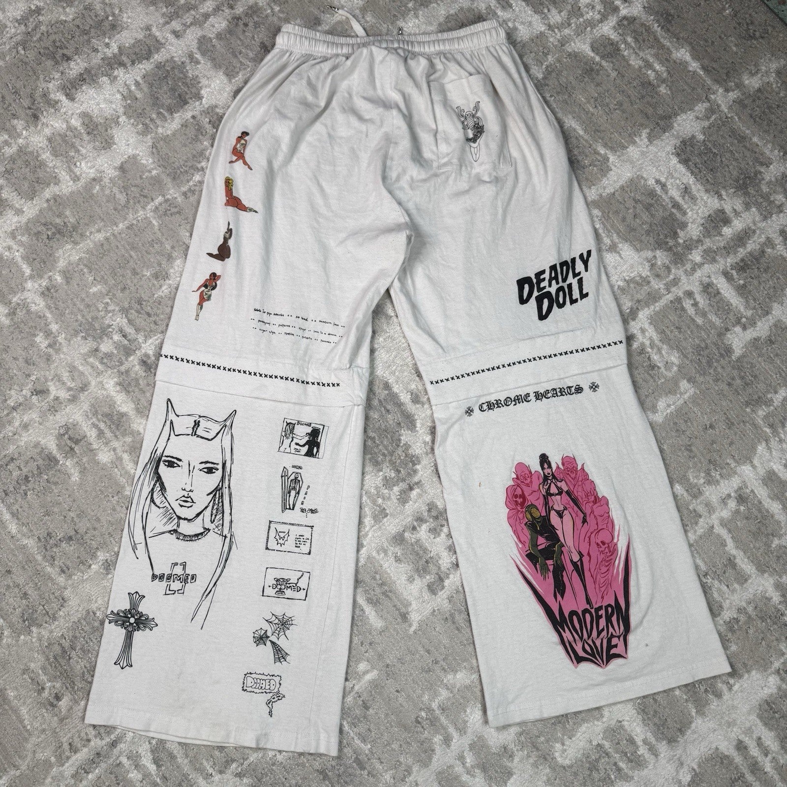 Chrome Hearts Deadly Doll Patchwork Sweatpants 