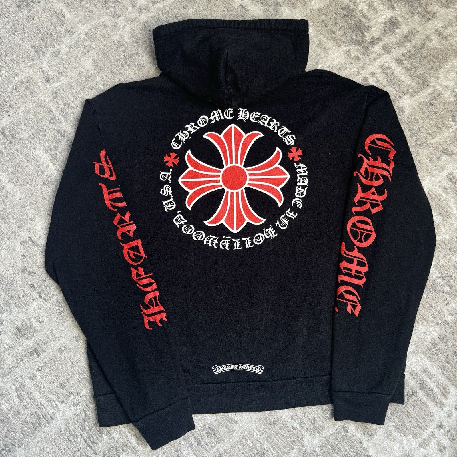 Chrome Hearts Red Plus Cross Pullover Hoodie 