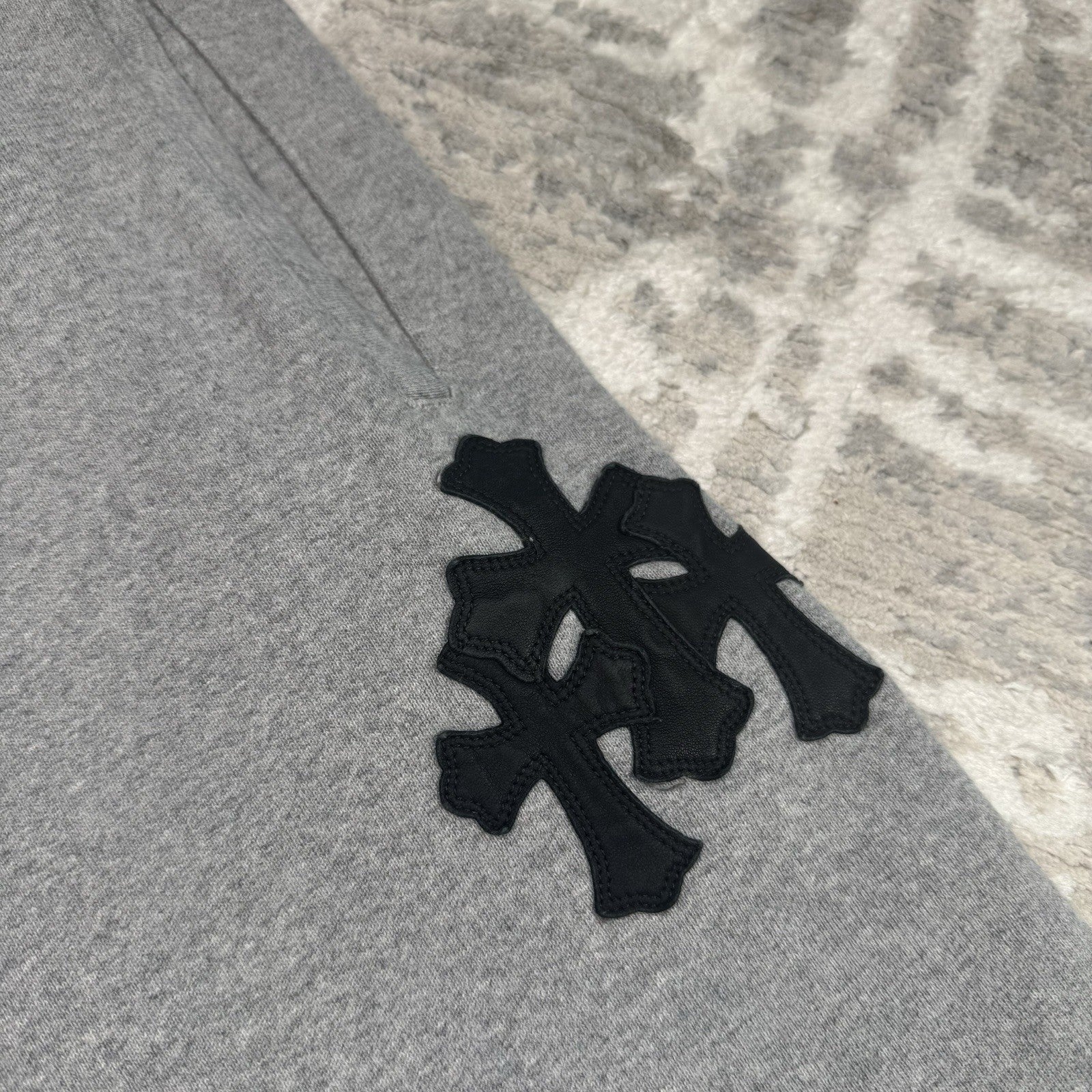 Chrome Hearts Paperjam Triple Cross Leather Sweatpants 