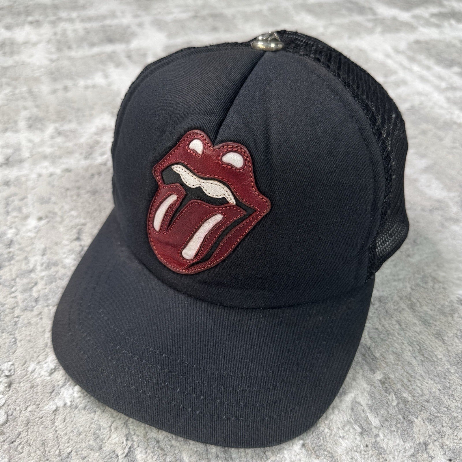 Chrome Hearts Rolling Stones Leather Patch Trucker Hat