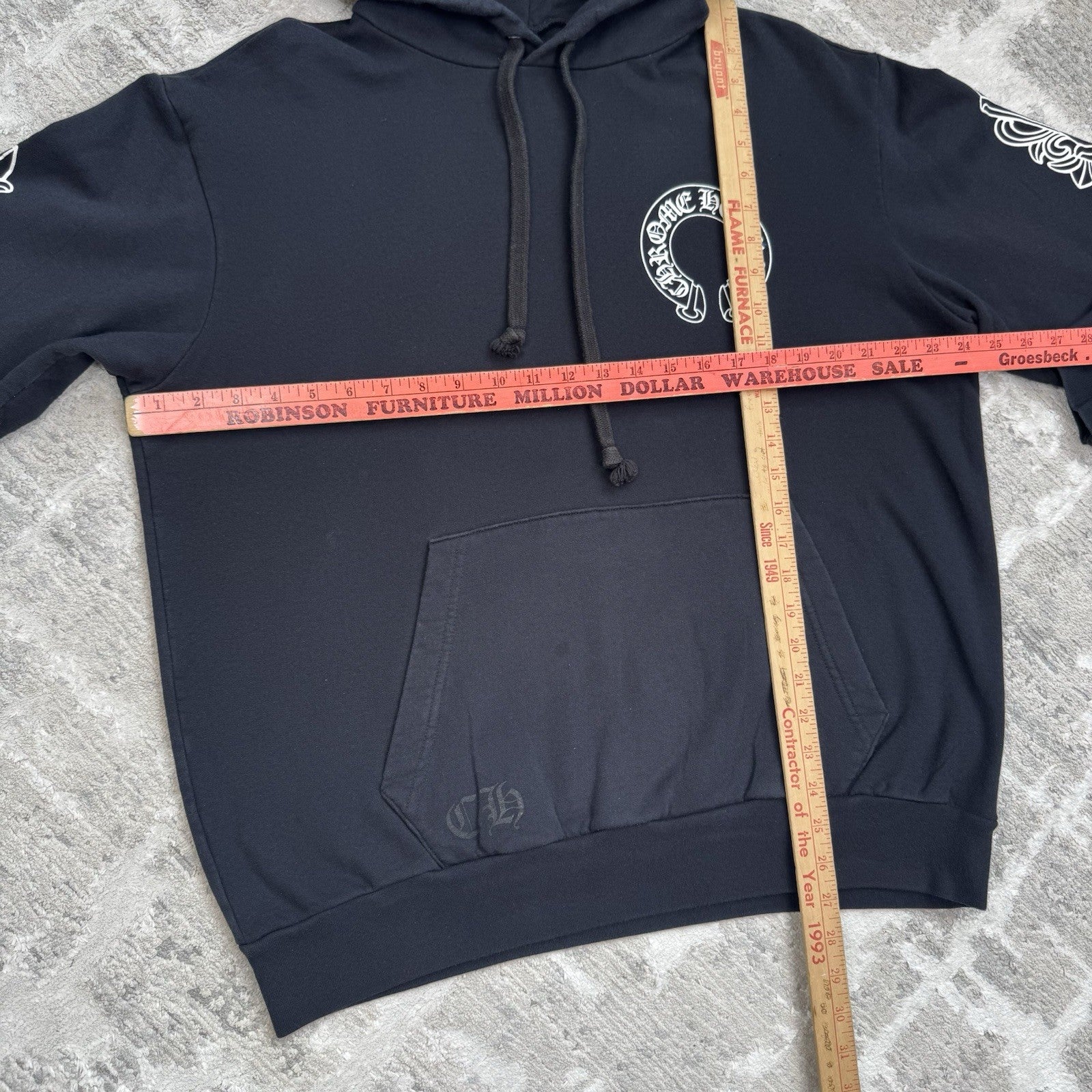 Chrome Hearts Horseshoe Floral Sleeve Pullover Hoodie 