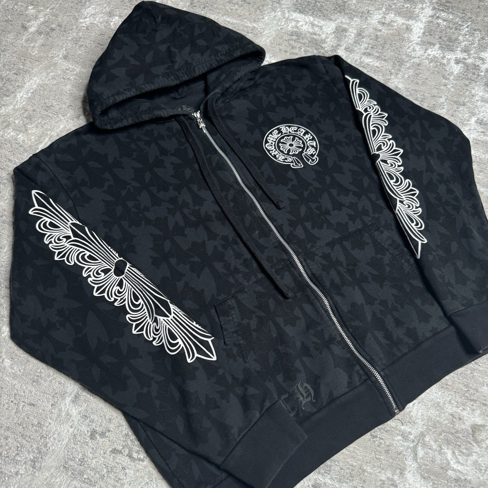 Chrome Hearts Cemetery Cross Zip Up Hoodie 