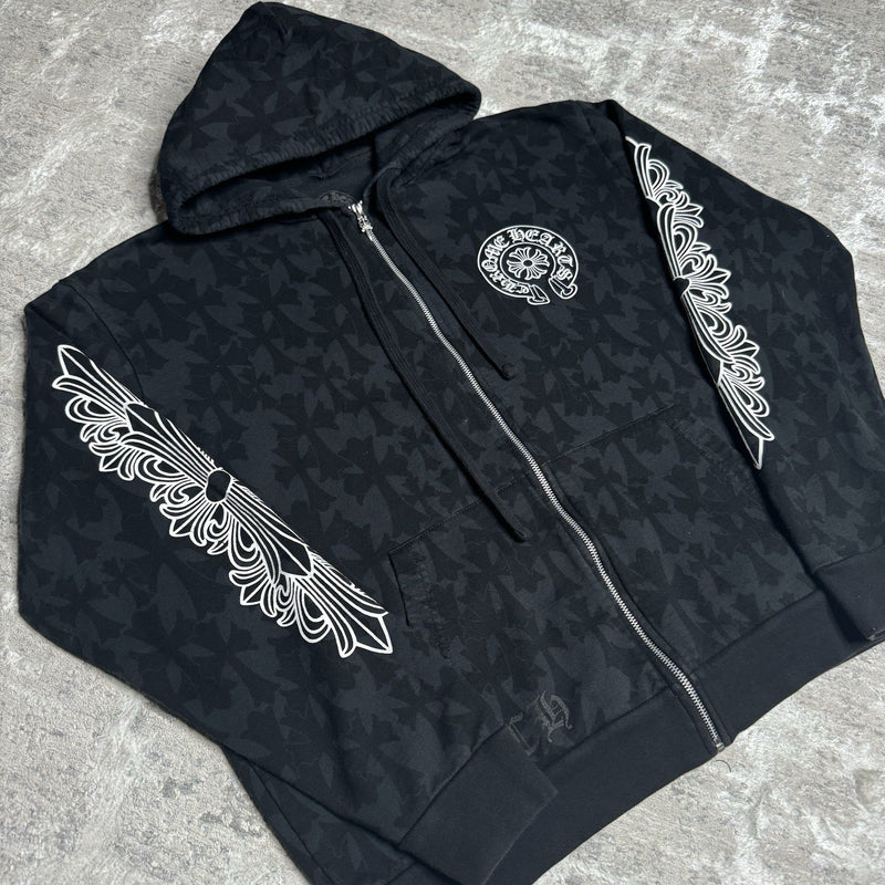 Chrome Hearts Cemetery Cross Zip Up Hoodie 