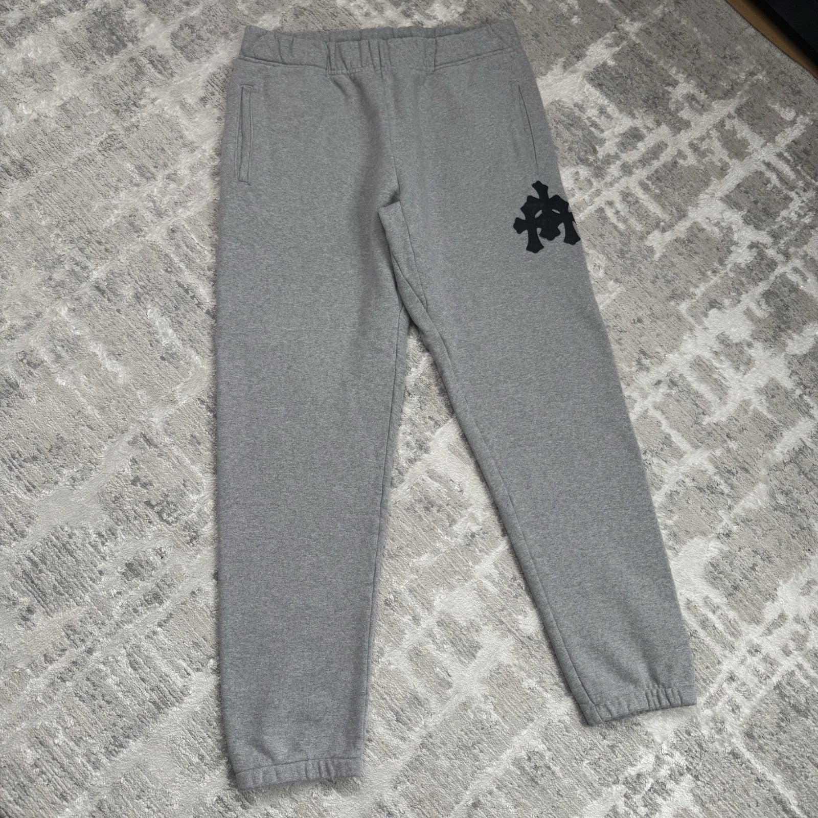 Chrome Hearts Paperjam Triple Cross Leather Sweatpants 
