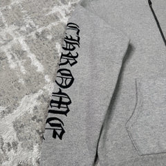 Chrome Hearts Cashmere Embroidered Sleeve Logo Zip Up Hoodie 