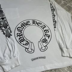 Chrome Hearts Floral Horseshoe Long Sleeve Pocket Tee Shirt 