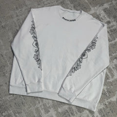 Chrome Hearts Love You Floral Heart Sleeve Pullover Crewneck 