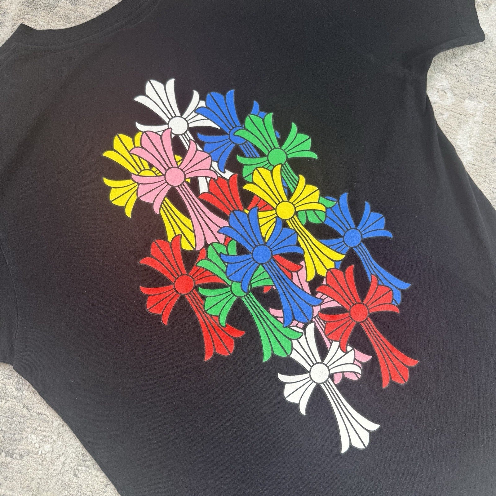 Chrome Hearts Cemetery Cross Multi-color Short Sleeve Tee Shirt 