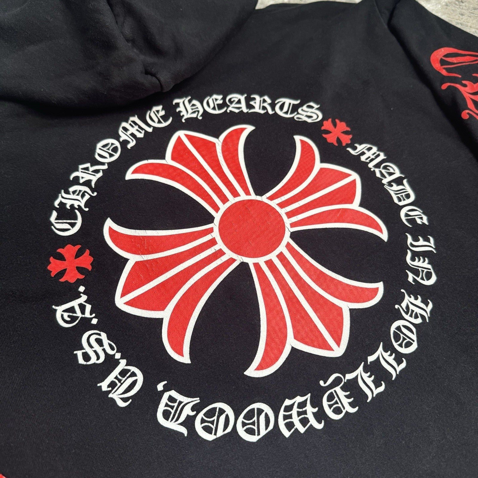 Chrome Hearts Red Plus Cross Pullover Hoodie 