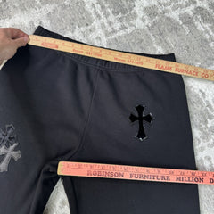 Chrome Hearts Leather Cross Patch Sweatpants 