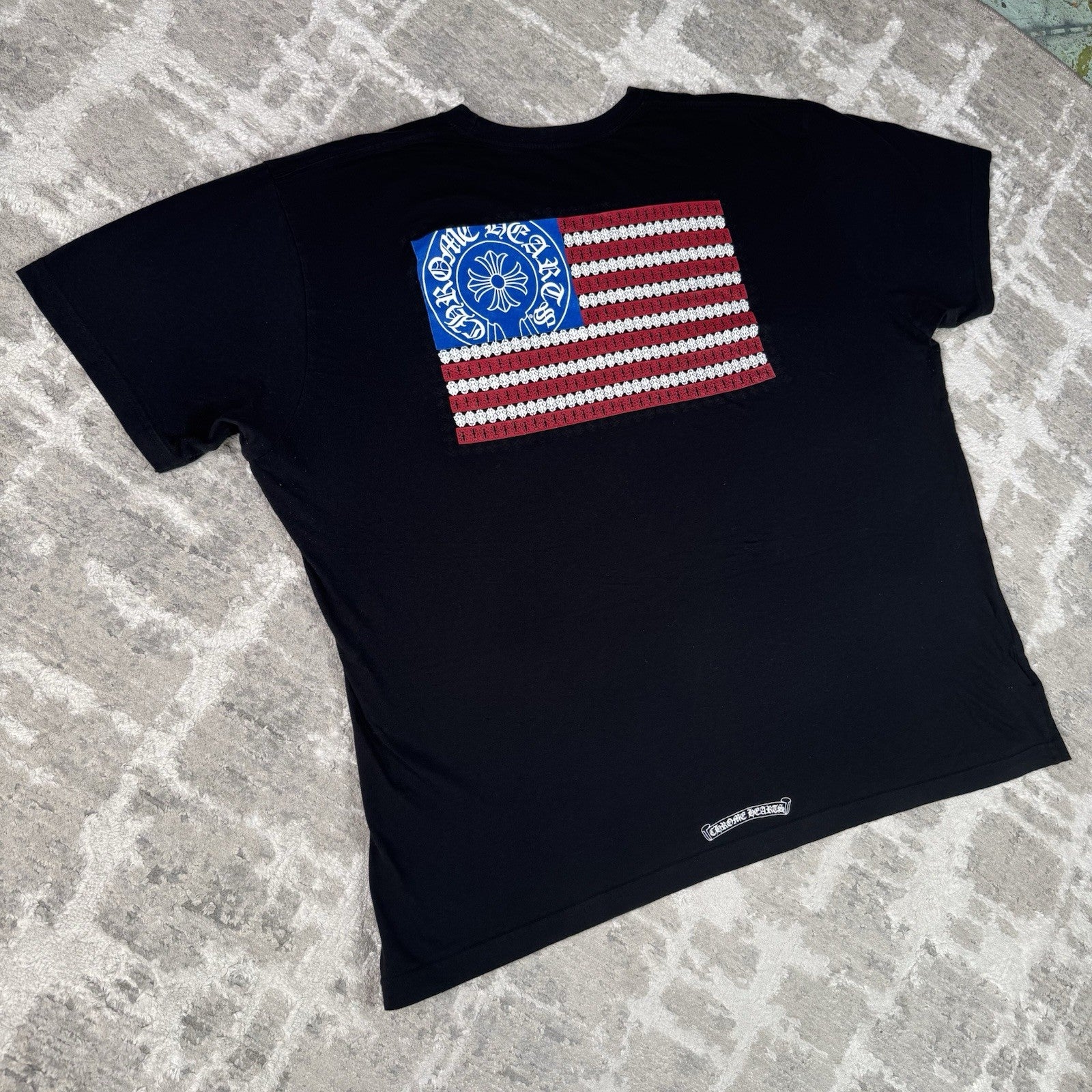 Chrome Hearts USA Dagger Flag Short Sleeve Tee Shirt 