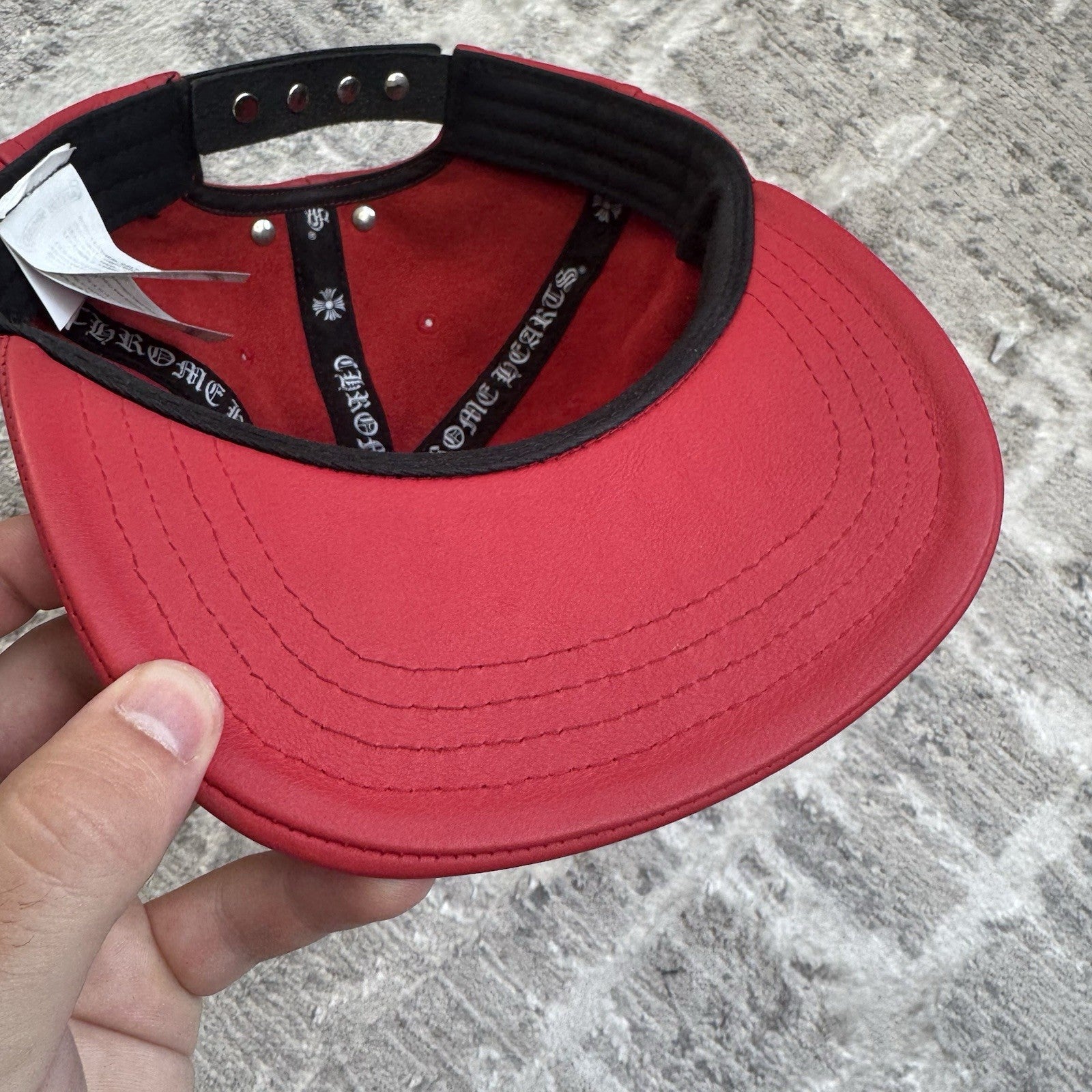 Chrome Heart Rolling Stones leather patch hat