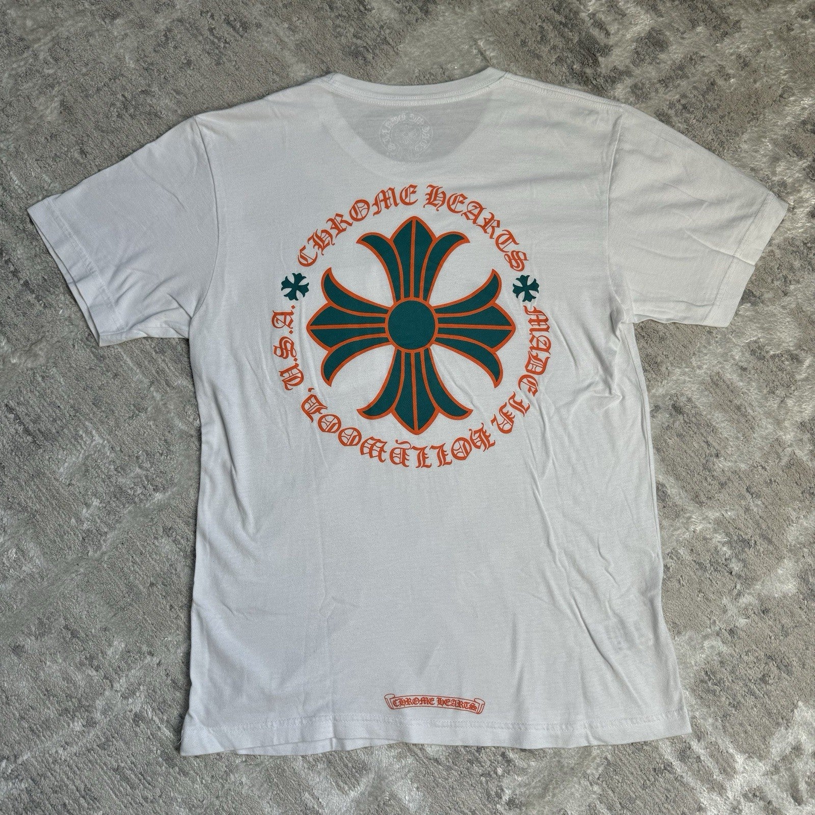 Chrome Hearts Plus Cross Back Logo Short Sleeve Pocket Tee Shirt 