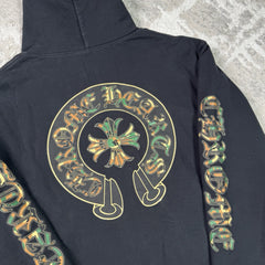 Chrome Hearts Camo Horseshoe Thermal Zip Up Hoodie