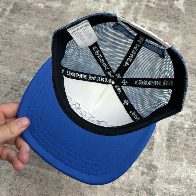 Chrome Hearts Leather Cross Patch Trucker Hat 