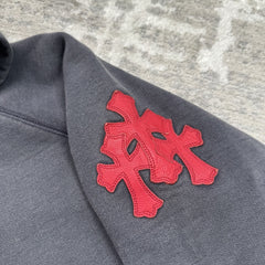 Chrome Hearts Paper Jam Leather Triple Cross Pullover Hoodie