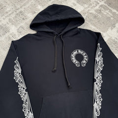 Chrome Hearts Horseshoe Floral Sleeve Pullover Hoodie 