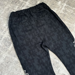 Chrome Hearts Cemetery Allover Cross Print Logo Floral Sweatpants 