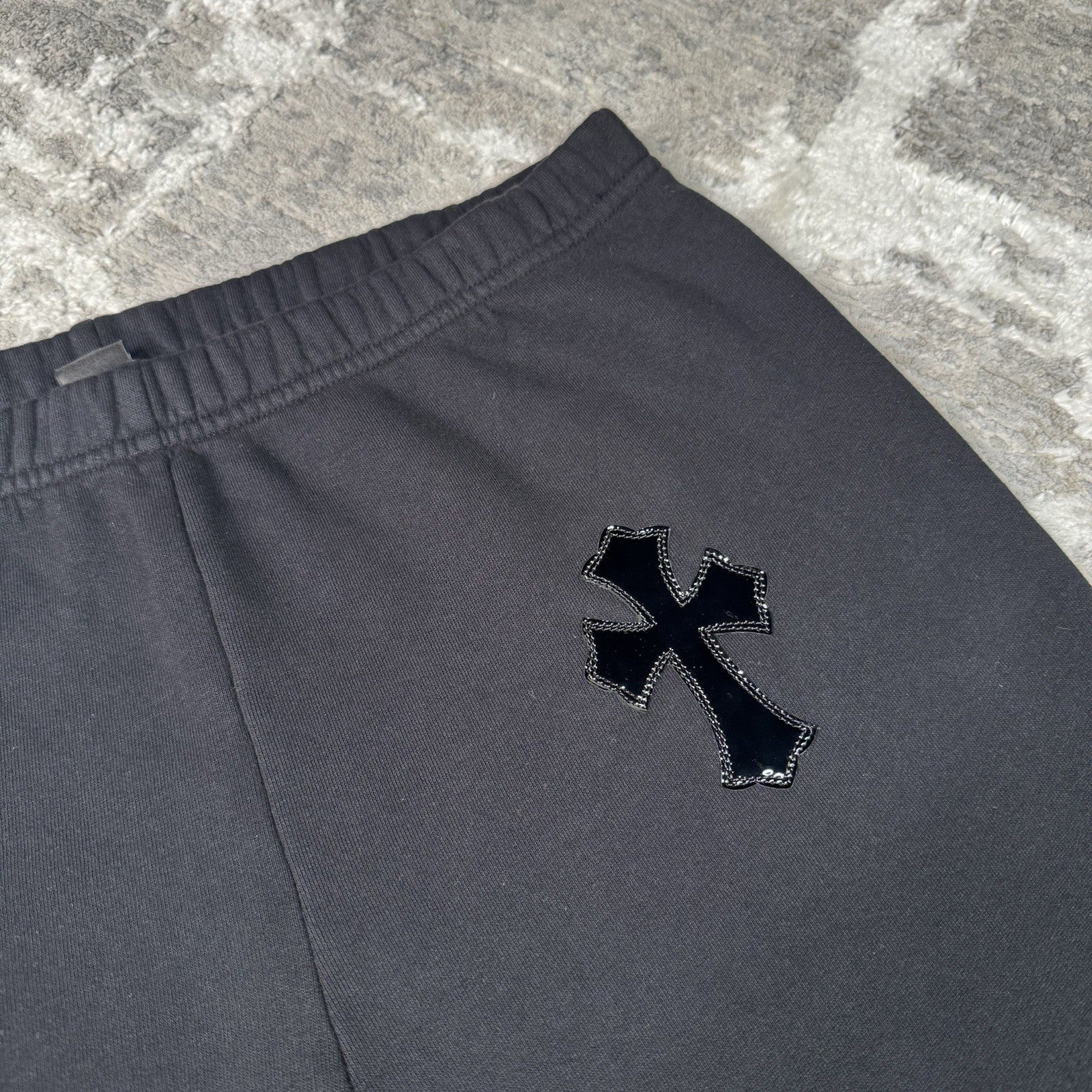 Chrome Hearts Leather Cross Patch Sweatpants 