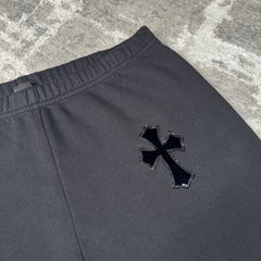 Chrome Hearts Leather Cross Patch Sweatpants 