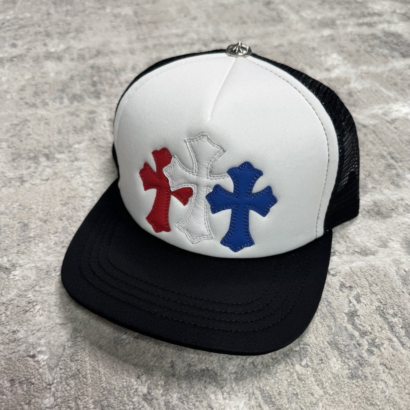 Chrome Hearts 4th Of July Leather Triple Cross Trucker Hat