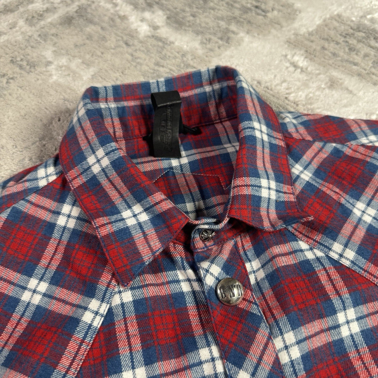 Chrome Hearts Guns N Roses Leather Patch Button Up 