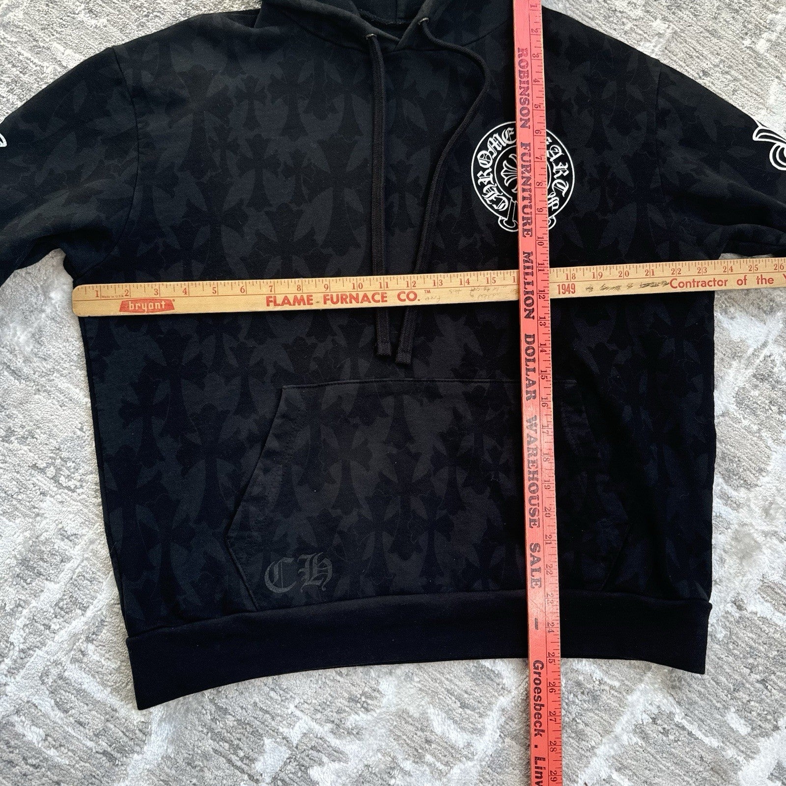 Chrome Hearts Allover Cemetery Cross Print Pullover Hoodie 