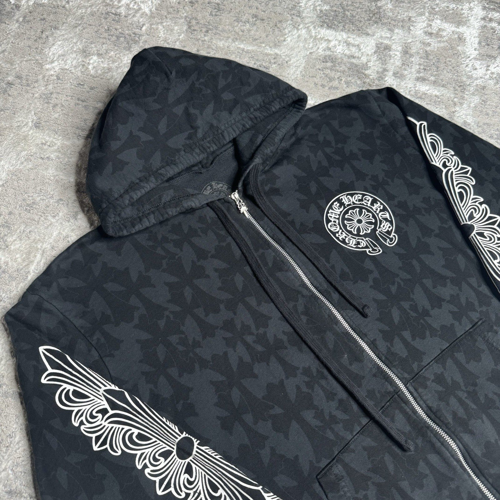 Chrome Hearts Cemetery Cross Zip Up Hoodie 