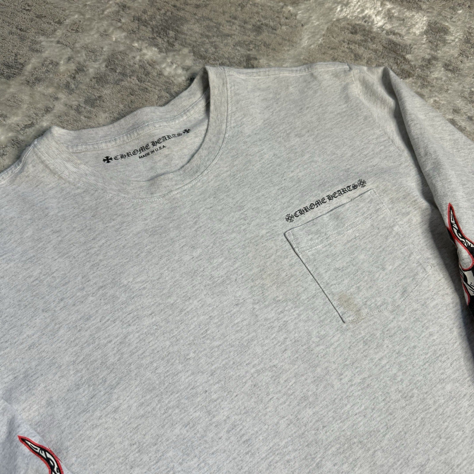 Chrome Hearts Matty Boy Brain Long Sleeve Pocket Tee Shirt 