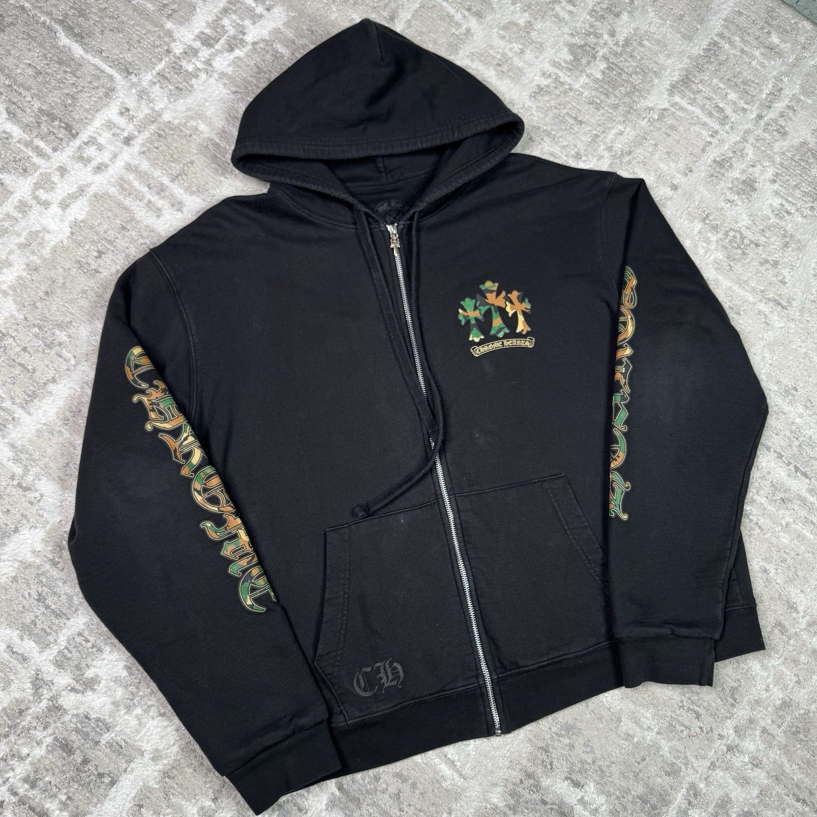 Chrome Hearts Camo Horseshoe Zip Up Hoodie 