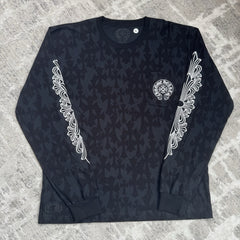 Chrome Hearts Cemetery Cross Monogram Print Long Sleeve Tee Shirt 