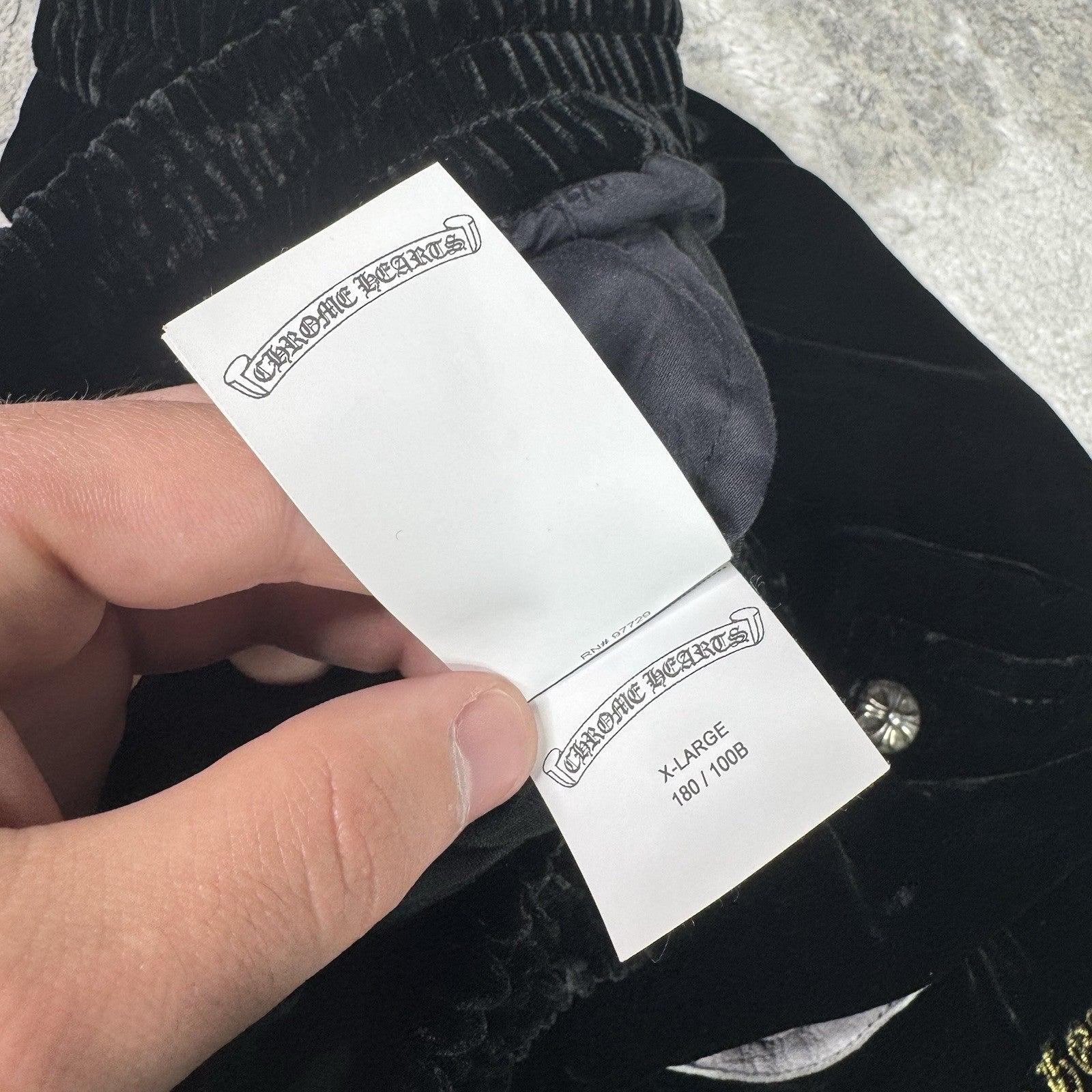 Chrome Hearts Velour Leather Track Pant 