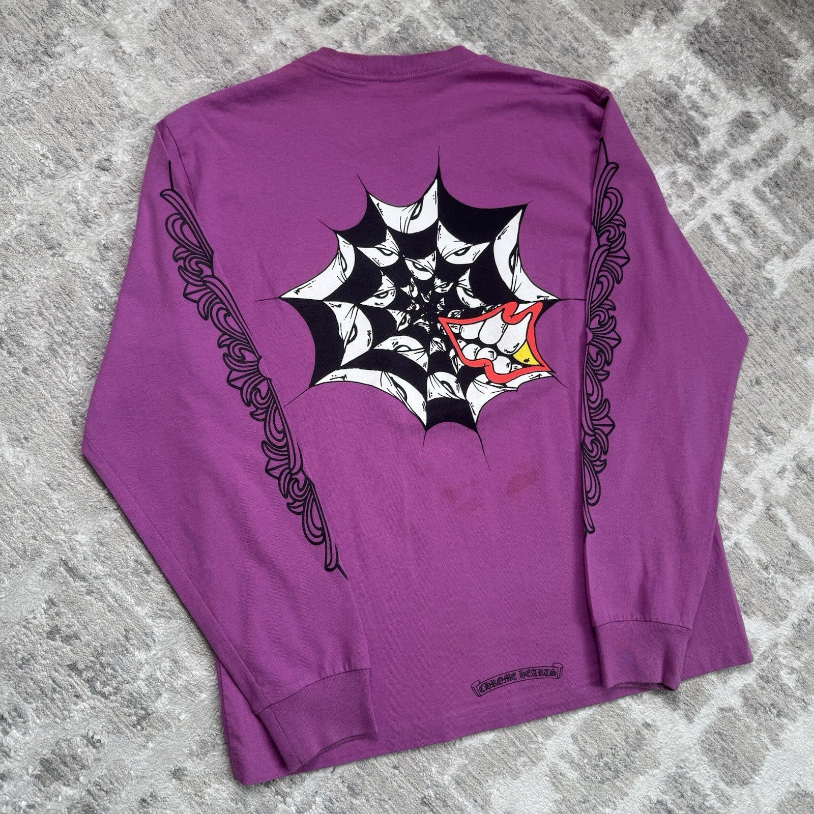 Chrome Hearts Matty Boy Spiderweb Long Sleeve Tee Shirt 