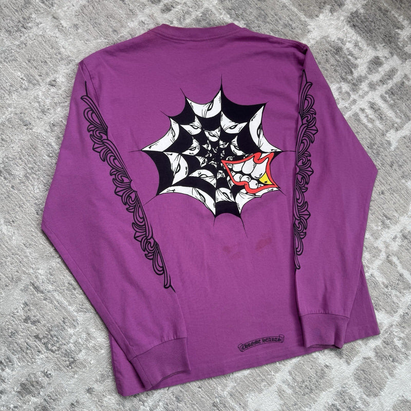 Chrome Hearts Matty Boy Spiderweb Long Sleeve Tee Shirt 